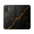 Black & Gold Marble Flip Case Luxury Wallet Phone Cover