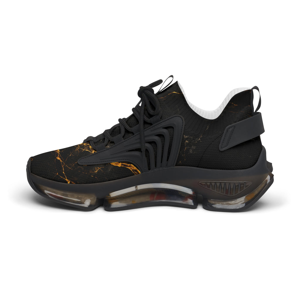 Women's Black Marble Mesh Sneakers Lightweight Fashion Athletic Shoes