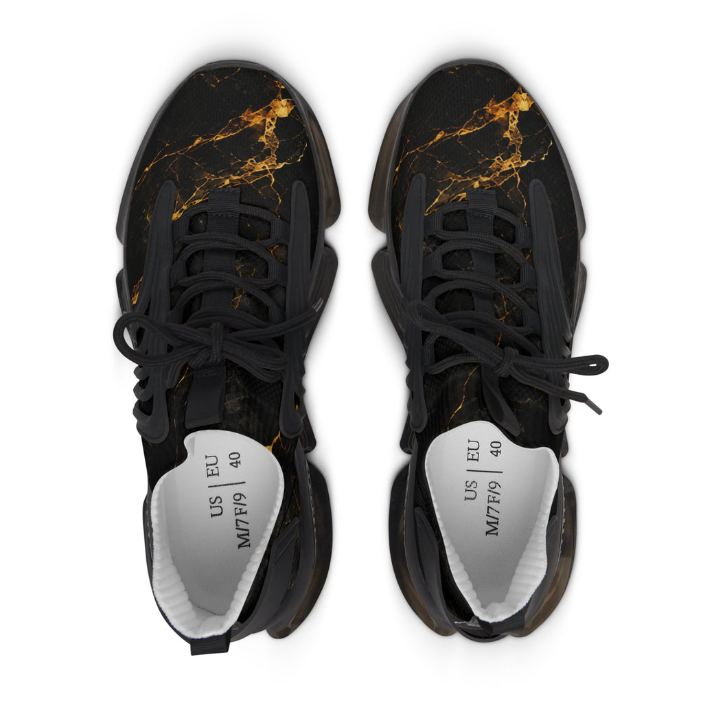 Women's Black Marble Mesh Sneakers Lightweight Fashion Athletic Shoes