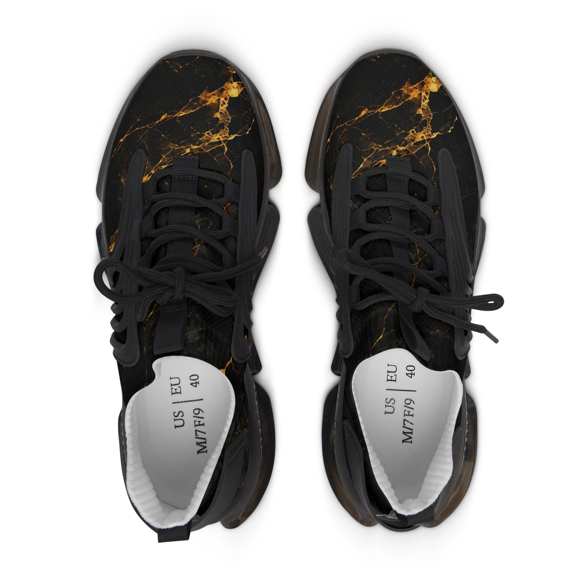Women's Black Marble Mesh Sneakers Lightweight Fashion Athletic Shoes