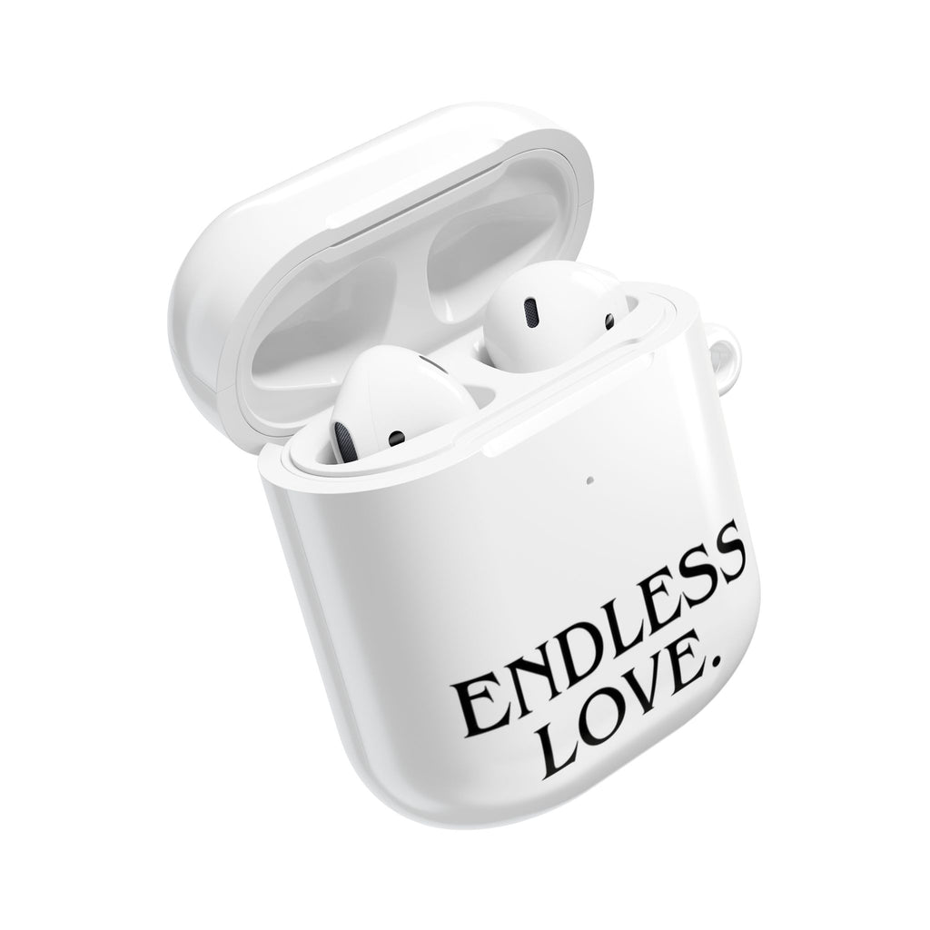 ENDLESS LOVE AirPod Case Minimal Romantic White Protective Case