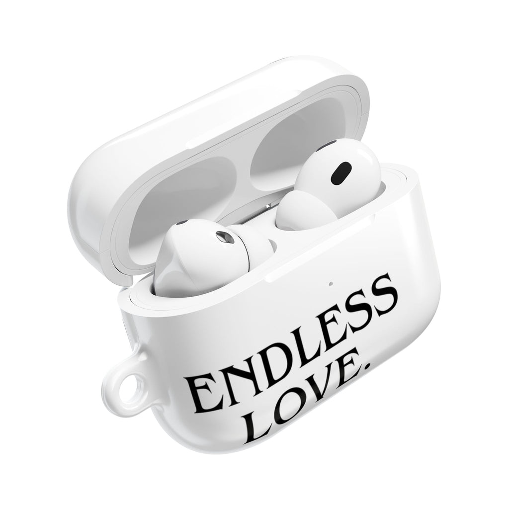 ENDLESS LOVE AirPod Case Minimal Romantic White Protective Case