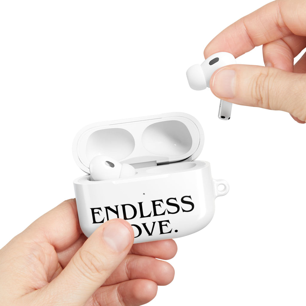 ENDLESS LOVE AirPod Case Minimal Romantic White Protective Case