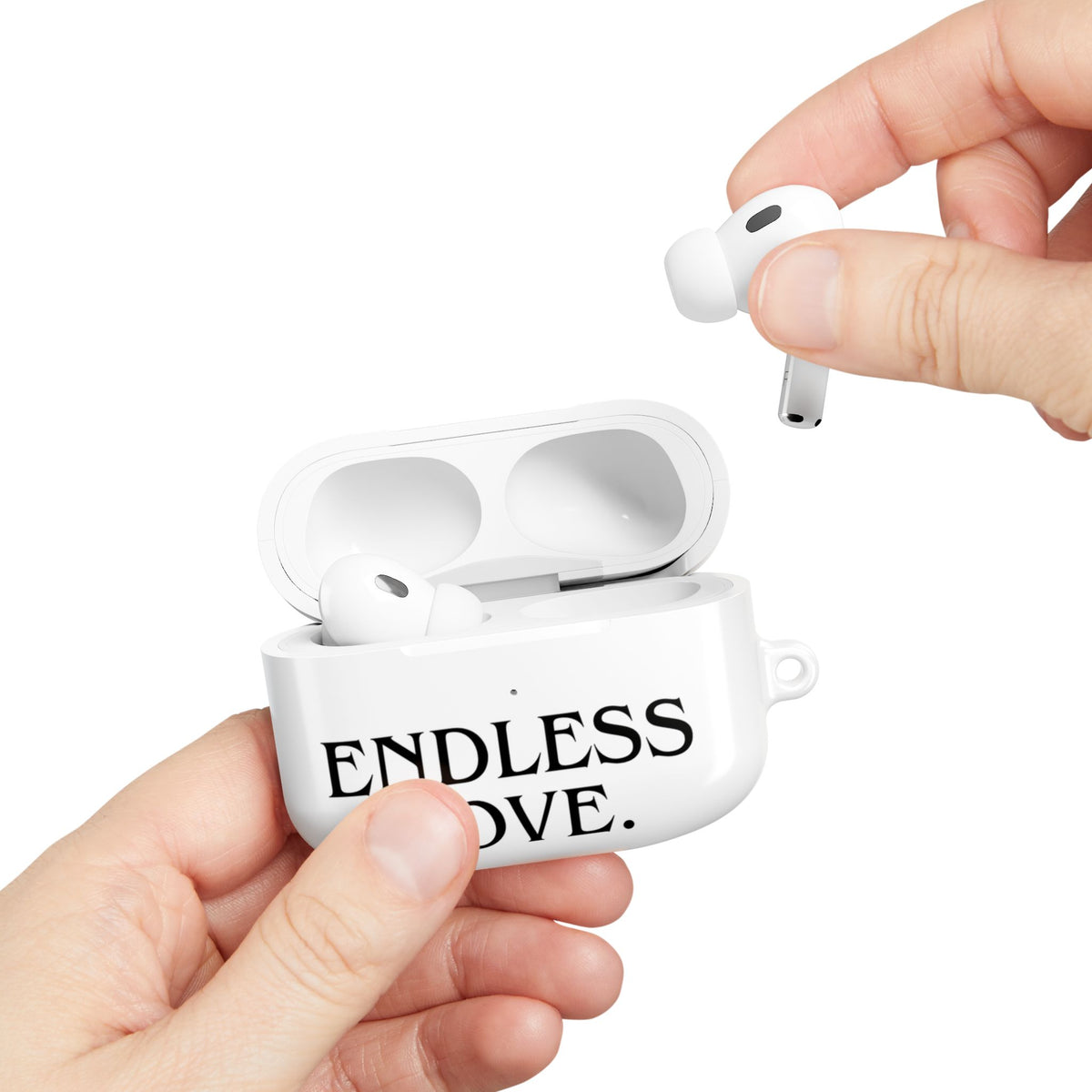 ENDLESS LOVE AirPod Case Minimal Romantic White Protective Case