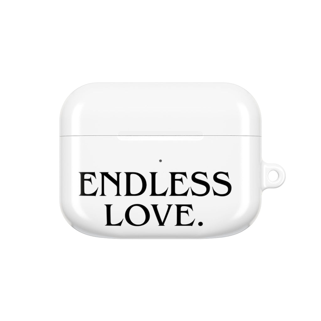 ENDLESS LOVE AirPod Case Minimal Romantic White Protective Case