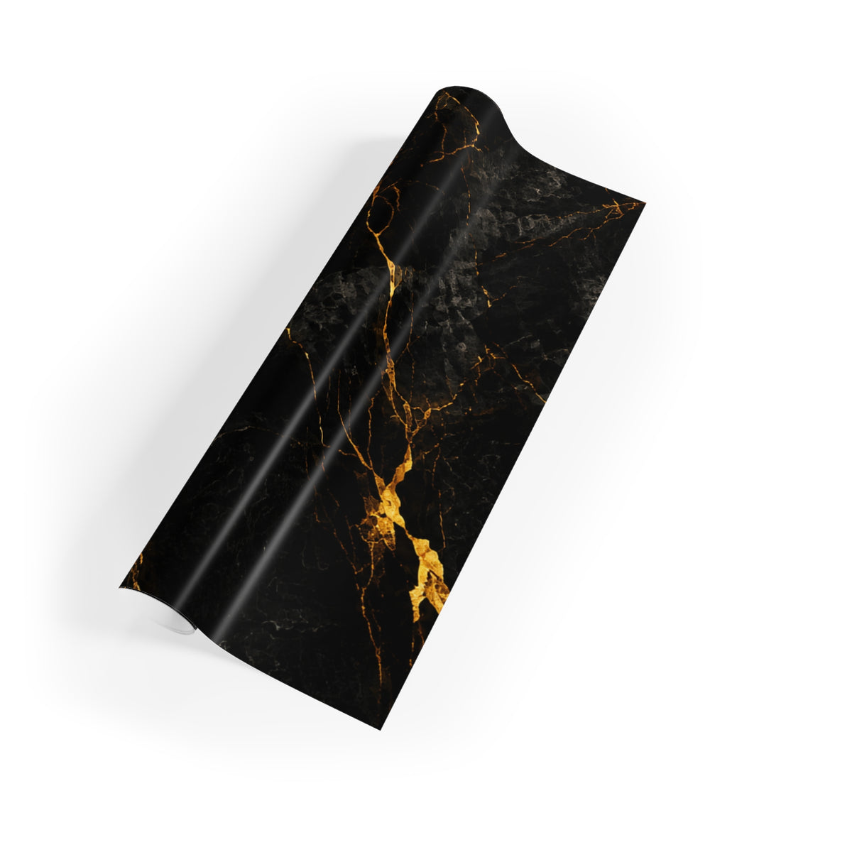 Black Marble Gift Wrap Roll with Gold Veins  Luxury Wrapping Paper
