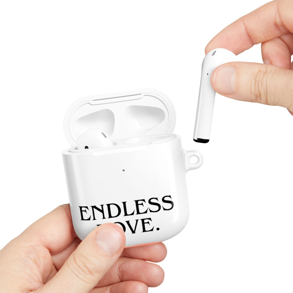 ENDLESS LOVE AirPod Case Minimal Romantic White Protective Case