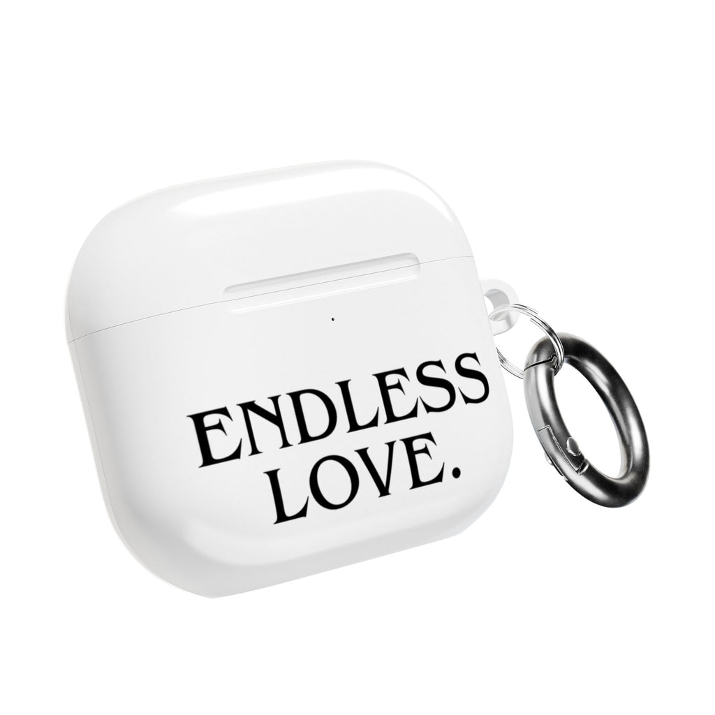 ENDLESS LOVE AirPod Case Minimal Romantic White Protective Case