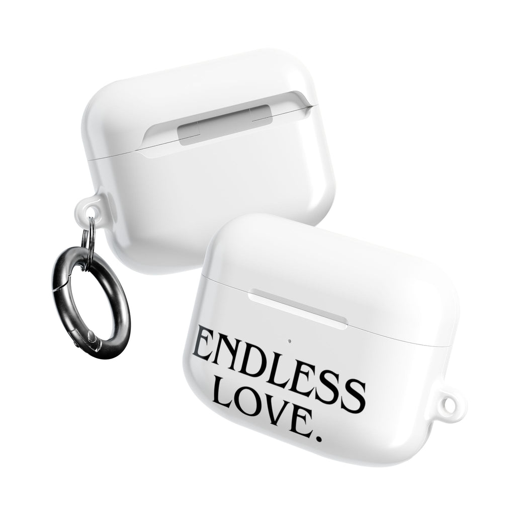 ENDLESS LOVE AirPod Case Minimal Romantic White Protective Case