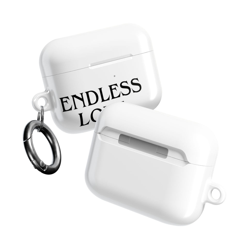 ENDLESS LOVE AirPod Case Minimal Romantic White Protective Case