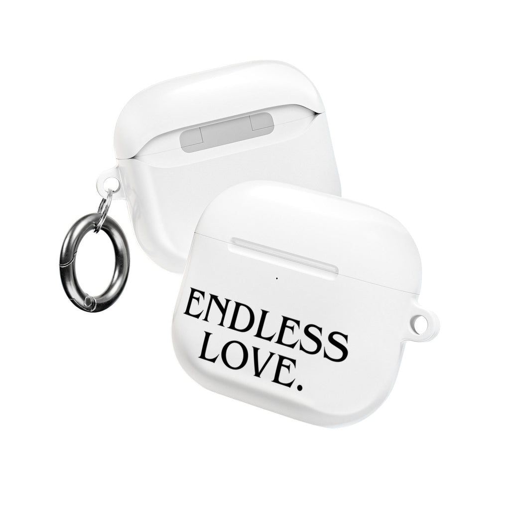 ENDLESS LOVE AirPod Case Minimal Romantic White Protective Case
