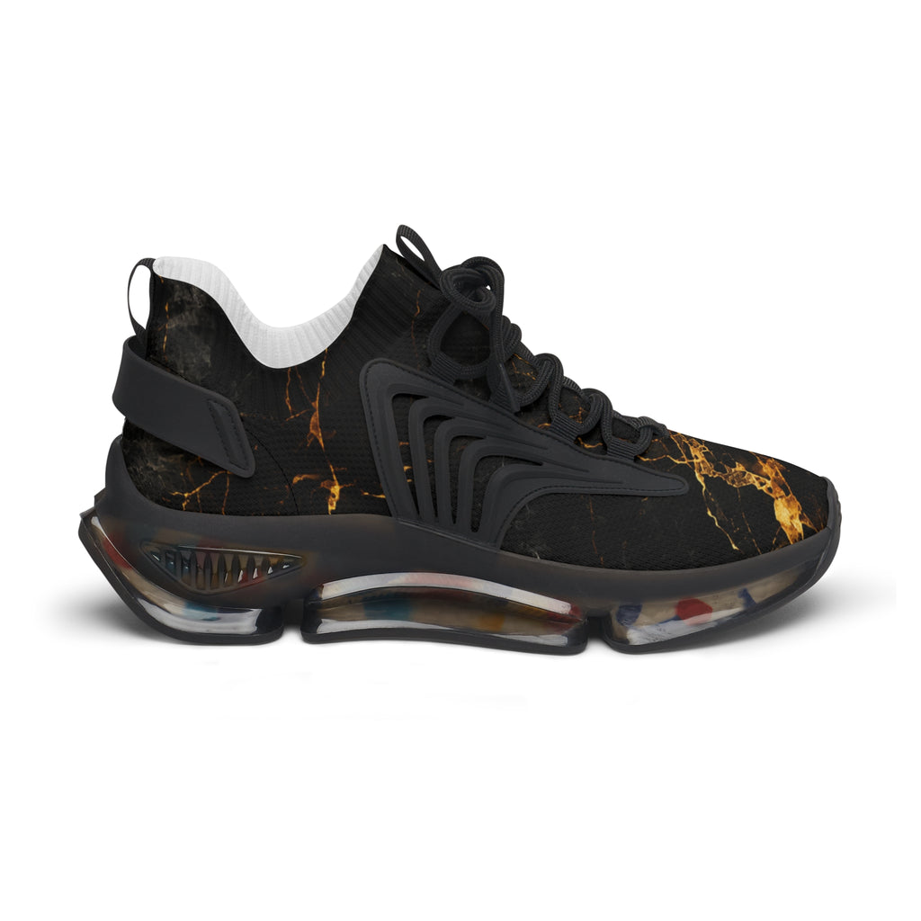 Women's Black Marble Mesh Sneakers Lightweight Fashion Athletic Shoes