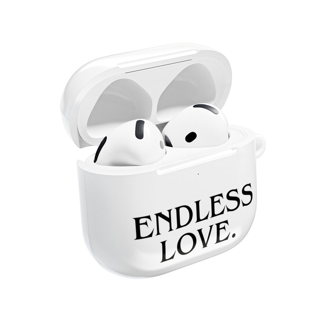 ENDLESS LOVE AirPod Case Minimal Romantic White Protective Case