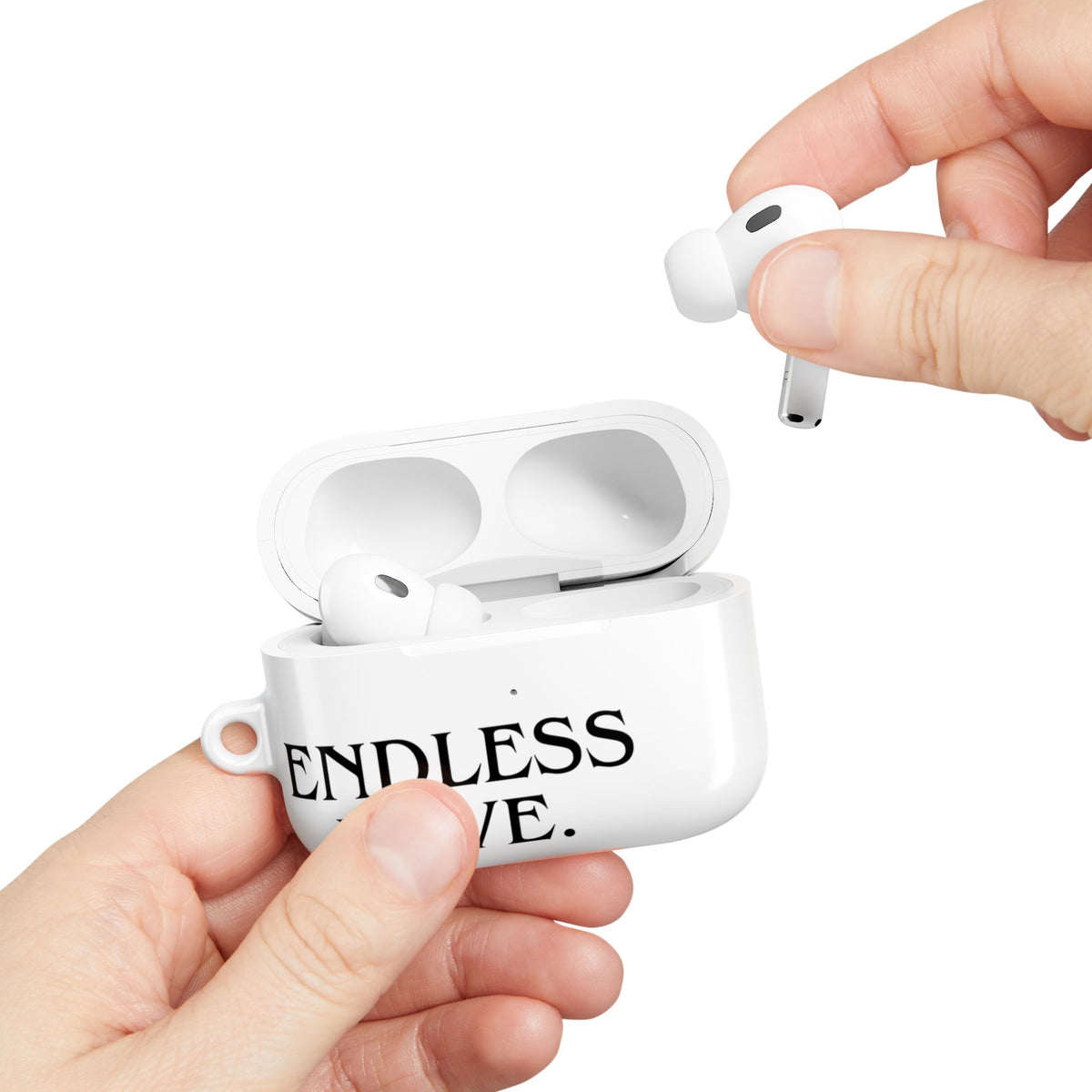 ENDLESS LOVE AirPod Case Minimal Romantic White Protective Case