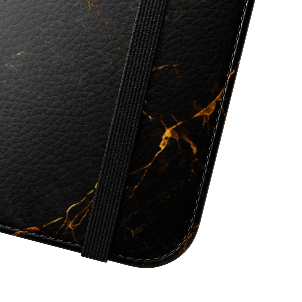 Black & Gold Marble Flip Case Luxury Wallet Phone Cover