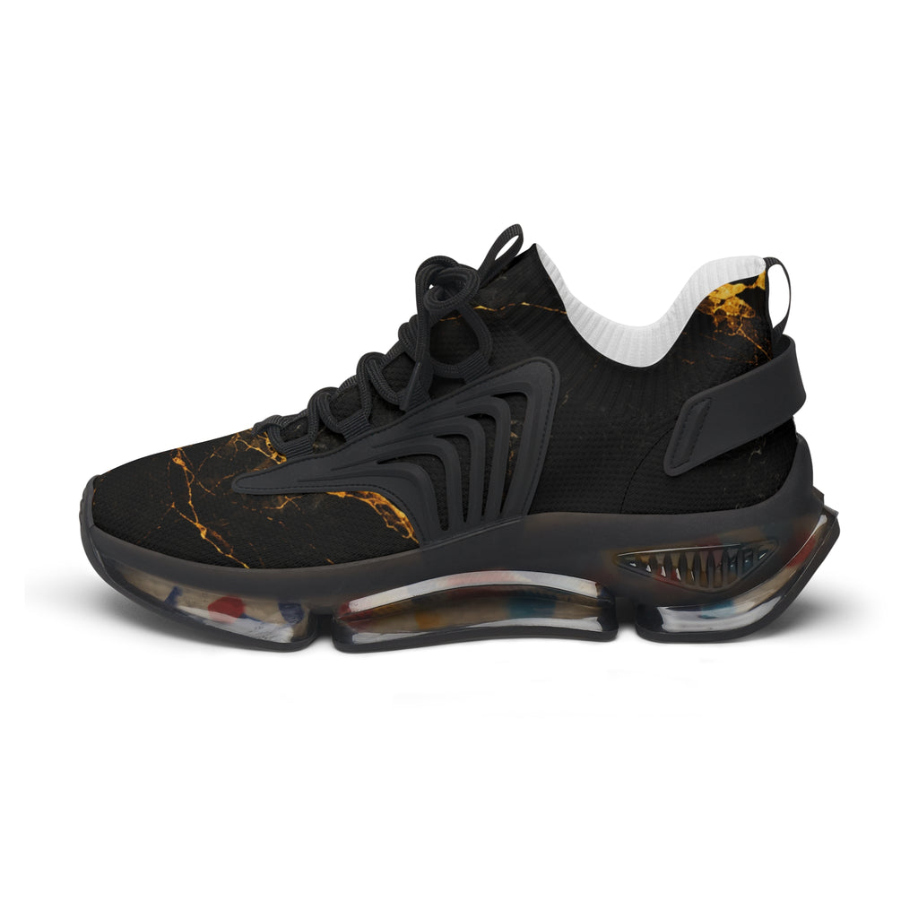 Women's Black Marble Mesh Sneakers Lightweight Fashion Athletic Shoes