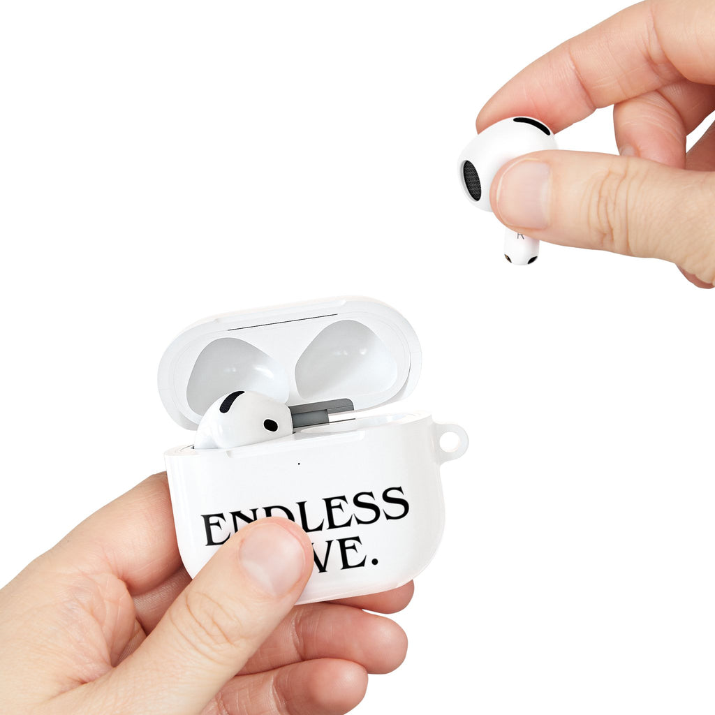 ENDLESS LOVE AirPod Case Minimal Romantic White Protective Case
