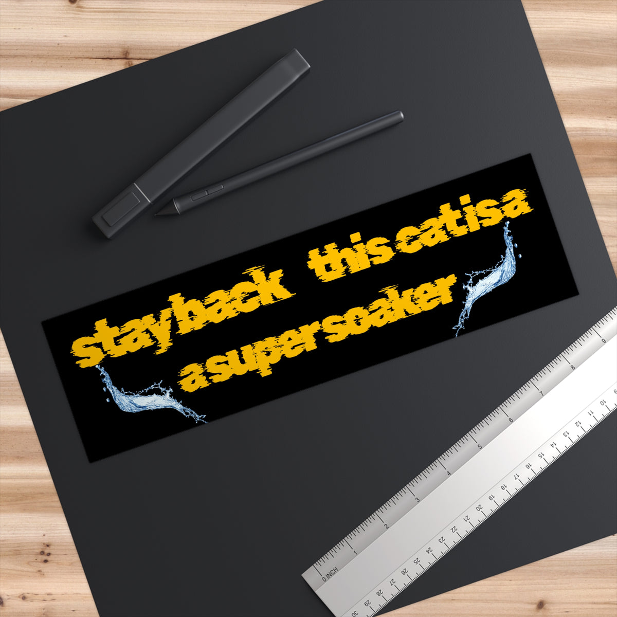 Stay Back This Cat Is A Super Soaker" Funny Water Splash Decal Bumper Sticker