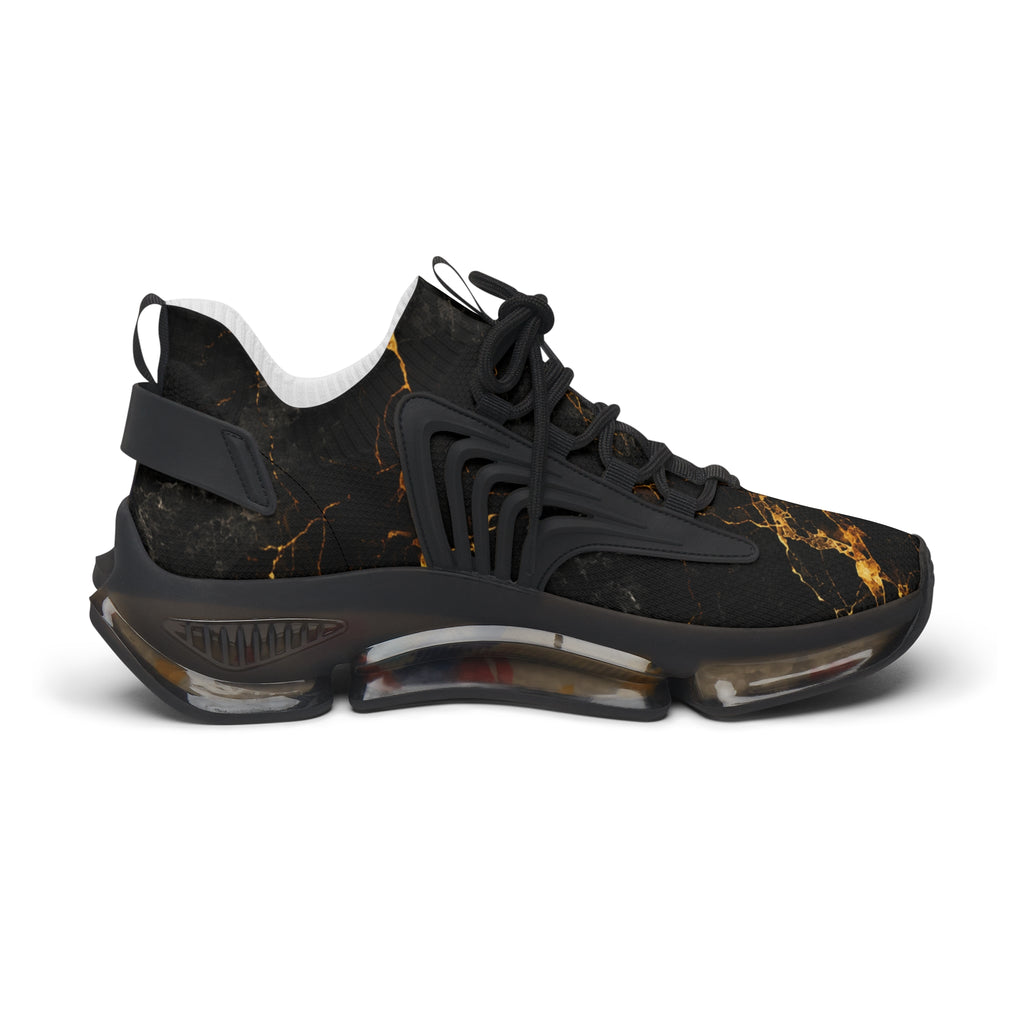 Women's Black Marble Mesh Sneakers Lightweight Fashion Athletic Shoes