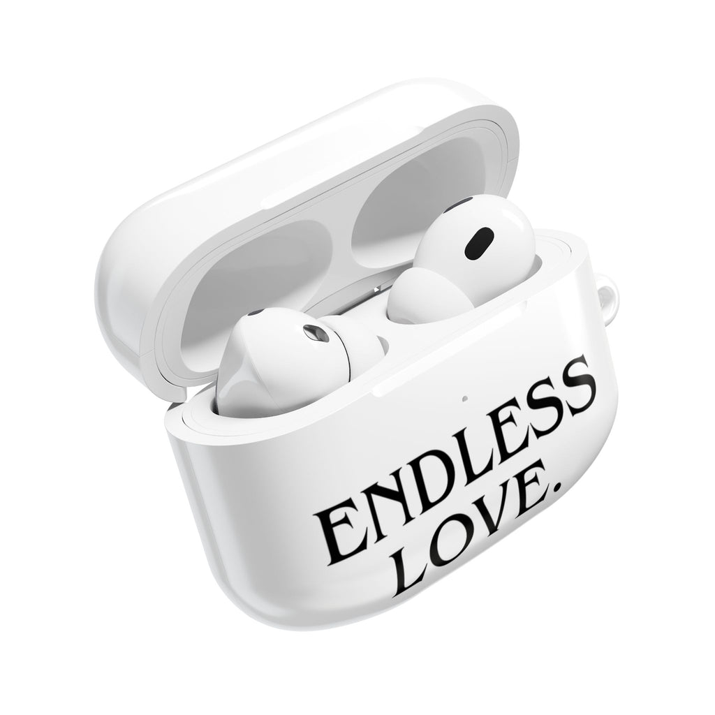 ENDLESS LOVE AirPod Case Minimal Romantic White Protective Case