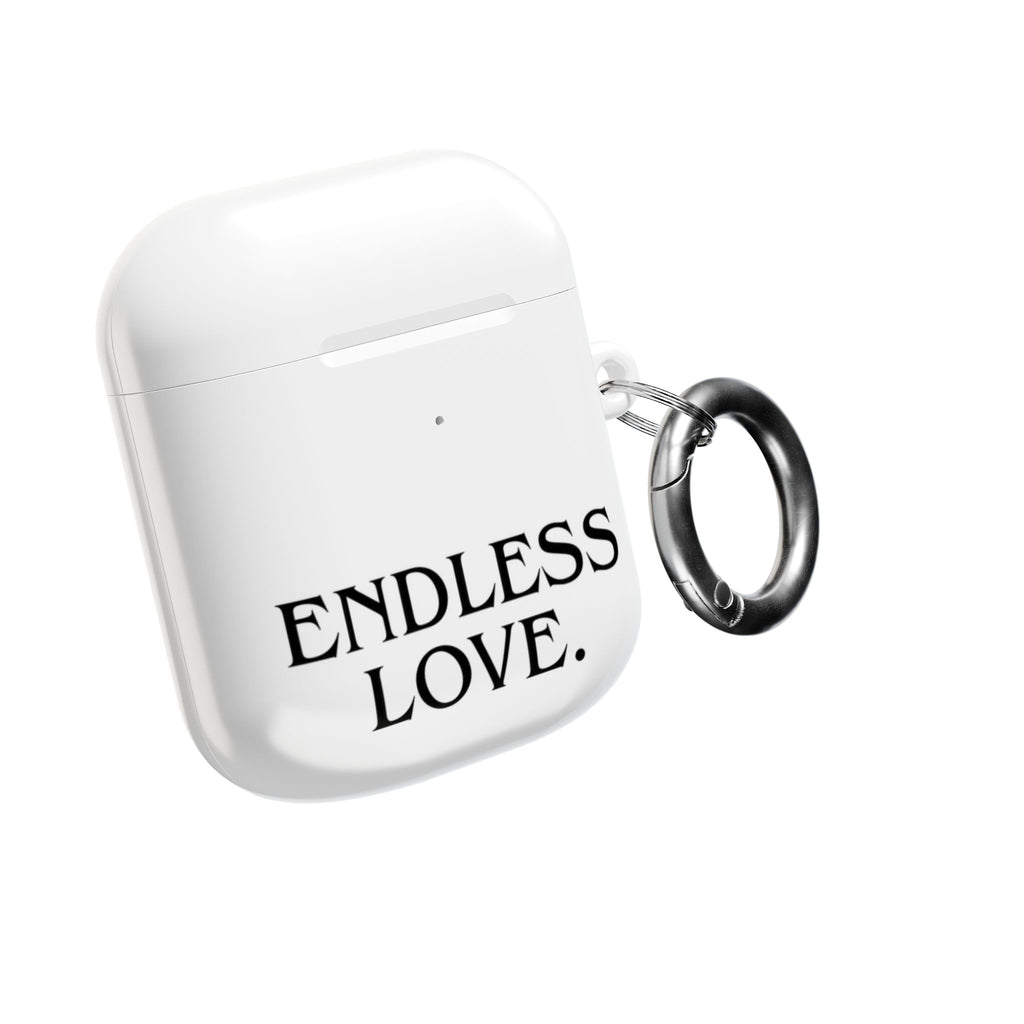 ENDLESS LOVE AirPod Case Minimal Romantic White Protective Case