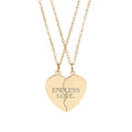 Break Apart Heart Necklace Set  Engraved "Endless Love" Split Pendant