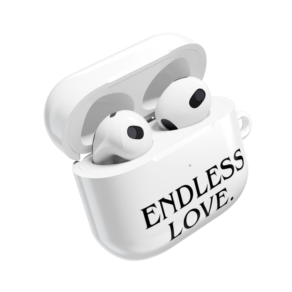 ENDLESS LOVE AirPod Case Minimal Romantic White Protective Case
